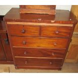 A Victorian chest of two short and three long drawers