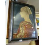 A print 16th Century lady framed