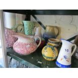 Various pottery jugs etc (sa/f) .