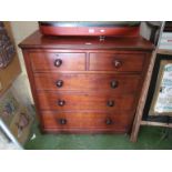 A Victorian chest of two short and three long drawers