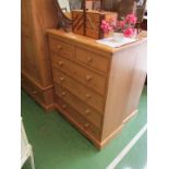 A pine chest of 2 short and 4 long drawers