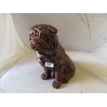 A pottery Sharpei dog