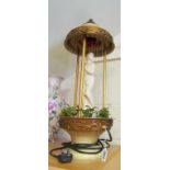 A large vintage oil rain lamp Greek Goddess