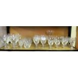 A part suite of cut glass drinking glasses