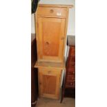 A pair of pine bedside cabinets