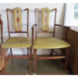 A pair of Edwardian inlaid chairs