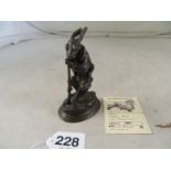 A bronze 'Hare Hunting Humans' by Thornthwaite Galleries