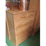 A pine chest of 2 short and 4 long drawers