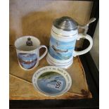 Three items of commemorative Dam Buster china