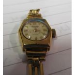 A 9ct gold ladies watch inscribed BWC