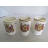 Three commemorative Plymouth Coronation and Silver Jubilee mugs