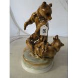 A Zolnay china fighting bear figure