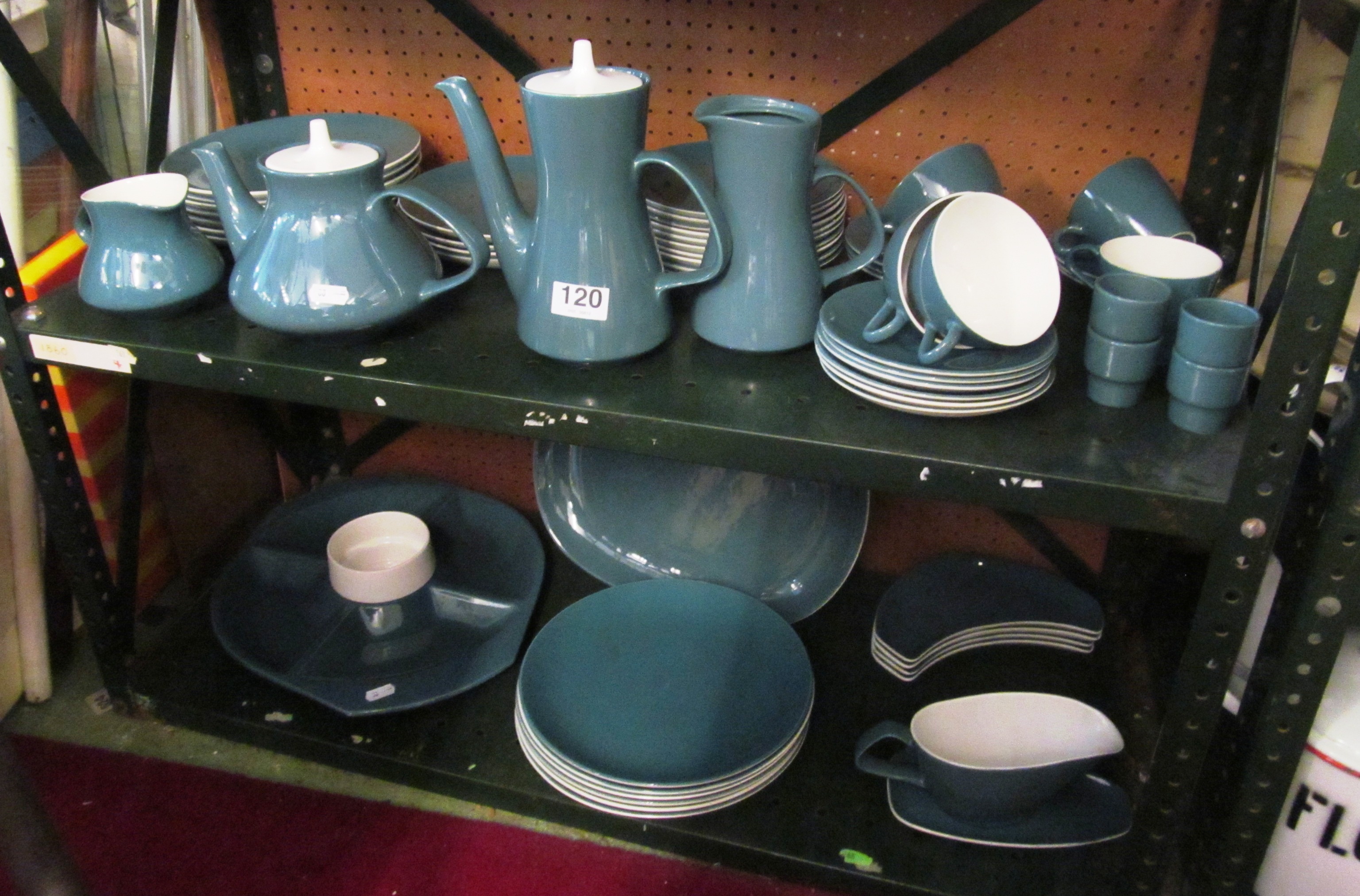 A set of blue Poole pottery