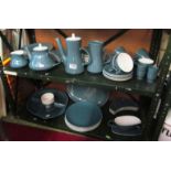 A set of blue Poole pottery