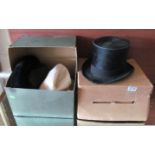 A top hat and other hats