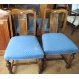 Four 1930s oak chairs