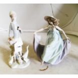 A Lladro figure lady dancing in long dress No5662 (hand and foot restored) and a Lladro girl with