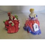 A Royal Doulton figure Lady Fayre HN1265 (hand restored) and another Lydia HN1908