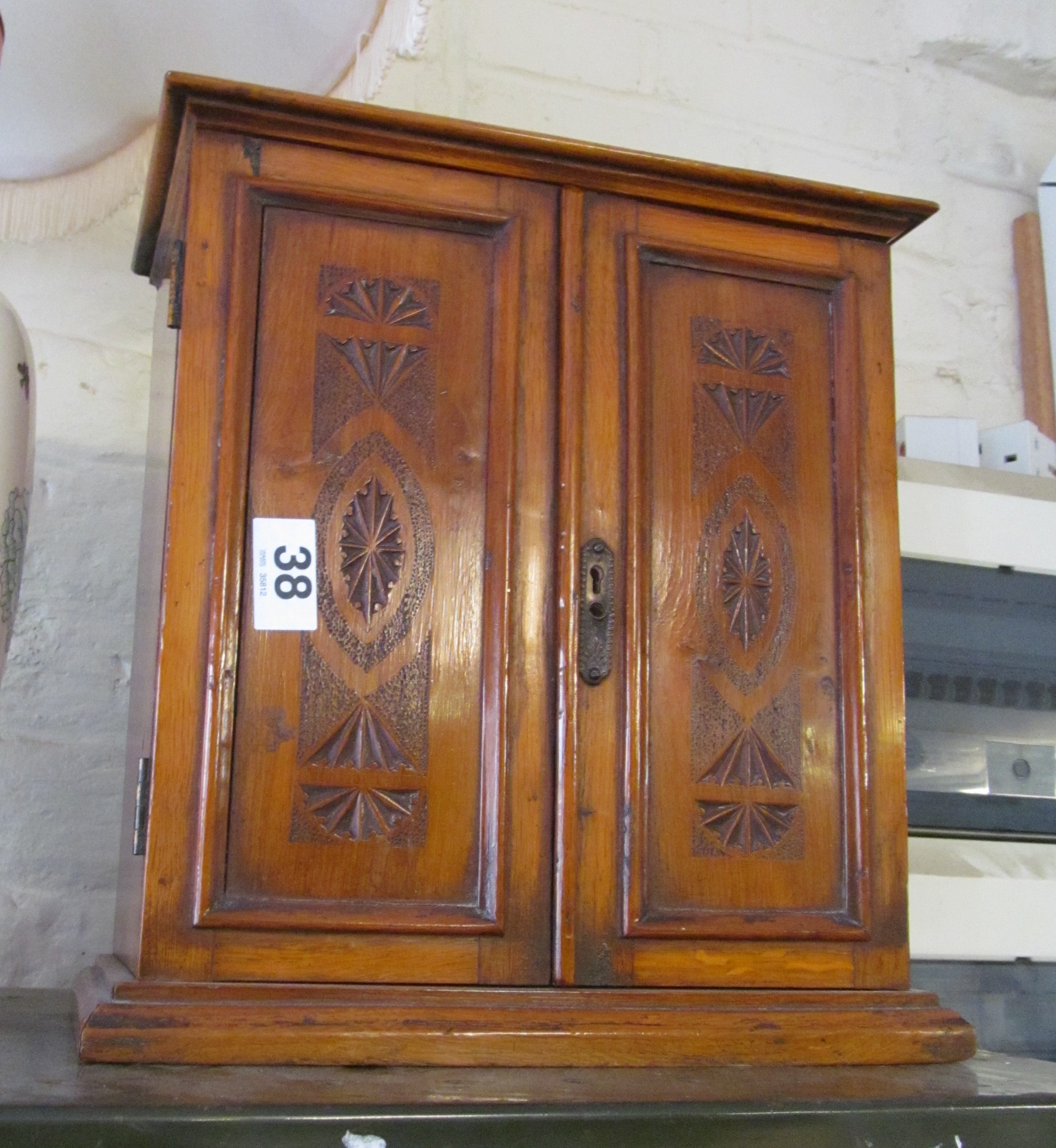 An oak cabinet