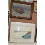 M Amignet - oil on board Dall Lake dated 1932 and a Mark Gibson watercolour river scene