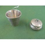 An Islamic goblet and Oman silver box