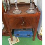 A Georgian mahogany tray top commode