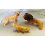 A Beswick Lion, Lioness and Cub