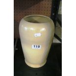 A large Susie Cooper beige vase with wavy line decoration signed