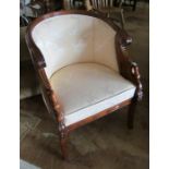 An Empire style mahogany bedroom chair