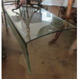 A glass coffee table