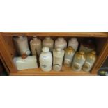 Various stoneware hot water bottles