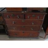A 19th Century oak chest of two short and three long drawers