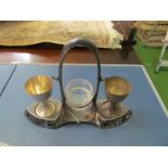 Various plated items including a WMF egg stand