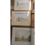 Phillis Cridland - two watercolours cottage and church and two other watercolours