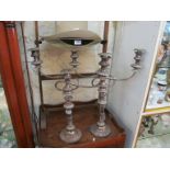 A pair silver plated candelabra