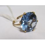 A 9k blue stone dress ring