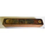 A pencil box with cricket scene very rubbed possible aussies