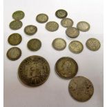Two Victorian coins and 3d coins