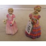 A Royal Doulton figure Tinkerbell HN1677 and another The Little Bridesmaid HN1433