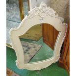 A white shaped edge mirror