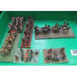 Seven dioramas Napoleonic War figures