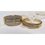 Two 9ct diamond rings