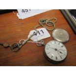 A silver pocket watch