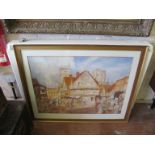 H J Reynolds - watercolour Market Place, St Albans signed and dated 1918