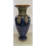 A large Royal Doulton vase blue ground with beige and blue stylized floral motifs