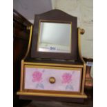 A dressing table mirror cabinet with drawer, glass frame mirror, mirror and mirror jewellery