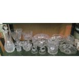 Various cut glass bowls and other glass