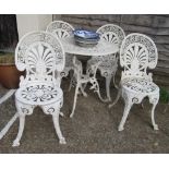 A garden table and four chairs