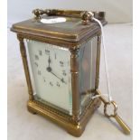 A brass carriage clock