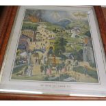 A print 'The Broad and Narrow Way' in maple frame